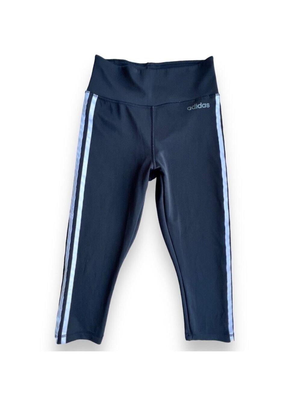 Adidas Women’s Train Essentials 3-Stripes High Waisted Crop Leggings Black Sz S